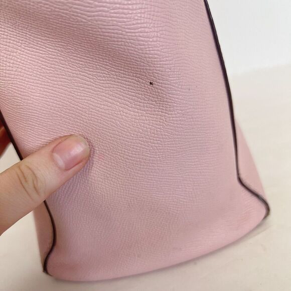 Coach Turnlock Tote In Blossom Light Pink Leather Tote Balletcore Coquette - Picture 7 of 12